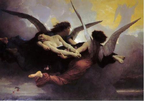 William-Adolphe Bouguereau Depiction of a soul being carried to heaven by two angels. Germany oil painting art